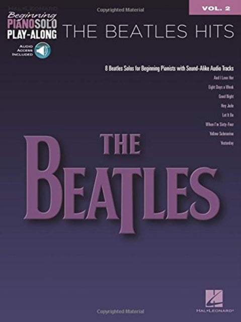 The Beatles Hits 2 Hal Leonard Beginning Piano Solo PlayAlong