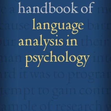 Handbook of Language Analysis in Psychology