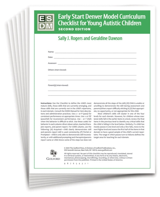 Early Start Denver Model Curriculum Checklist for Infants and Young Autistic Children Second Edition