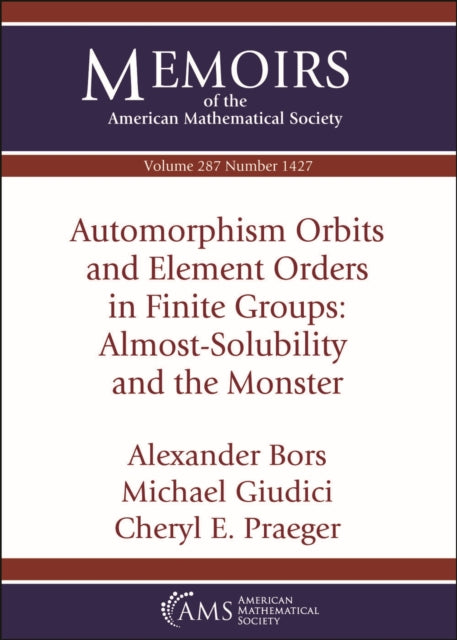 Automorphism Orbits and Element Orders in Finite Groups AlmostSolubility and the Monster