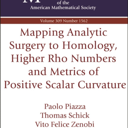 Mapping Analytic Surgery to Homology Higher Rho Numbers and Metrics of Positive Scalar Curvature