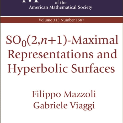 mathrm SO02n 1Maximal Representations and Hyperbolic Surfaces