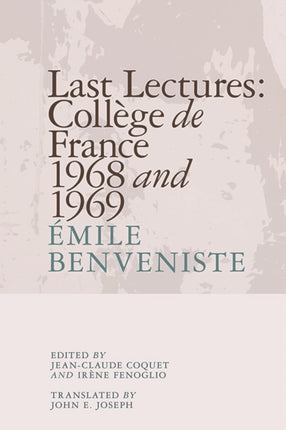 Last Lectures College De France 1968 and 1969