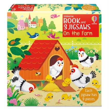 Usborne Book and 3 Jigsaws: On the Farm