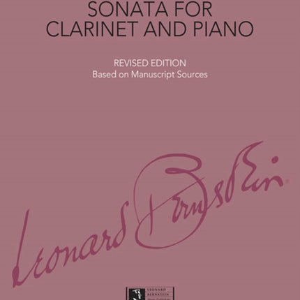 Sonata For Clarinet And Piano: Revised Edition - Based on Manuscript Sources