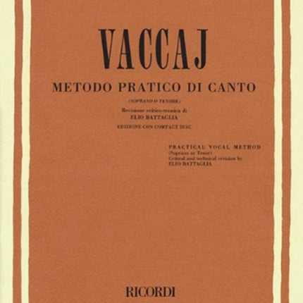 Practical Vocal Method Vaccai  High Voice