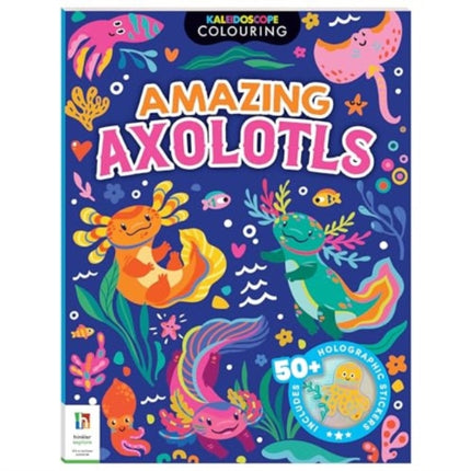 Kaleidoscope Sticker Colouring Awesome Axolotls