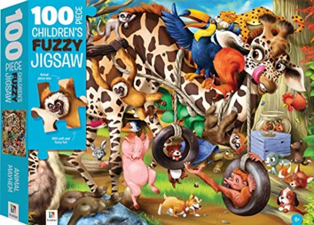 100Piece Childrens Fuzzy Jigsaw Animal Mayhem