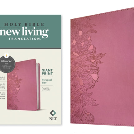 NLT Personal Size Giant Print Bible, Filament Edition, Pink