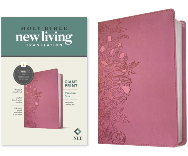 NLT Personal Size Giant Print Bible, Filament Edition, Pink