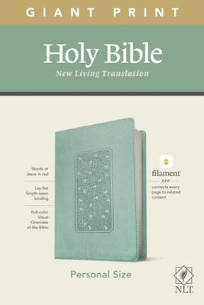 NLT Personal Size Giant Print Bible, Filament Edition, Teal