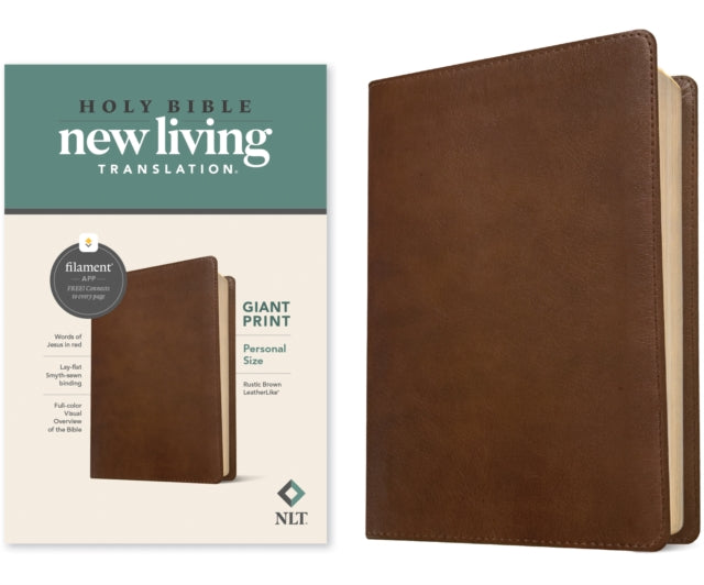 NLT Personal Size Giant Print Bible, Filament Edition, Brown