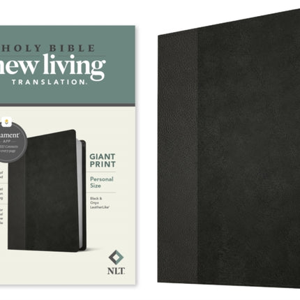 NLT Personal Size Giant Print Bible, Filament Enabled Edition (Red Letter, Leatherlike, Black/Onyx)