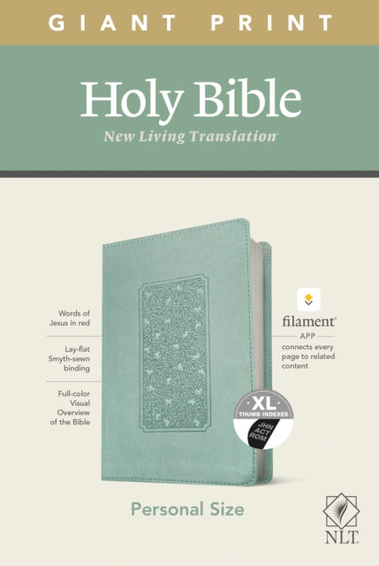 NLT Personal Size Giant Print Bible, Filament Edition, Teal