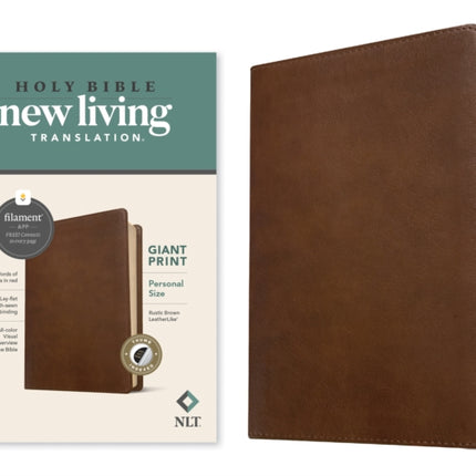 NLT Personal Size Giant Print Bible, Filament Edition, Brown