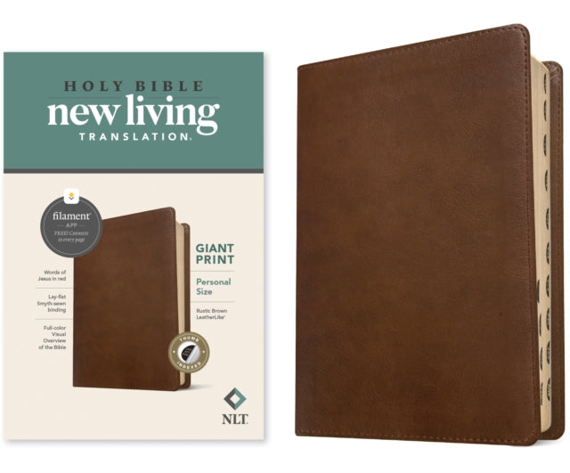 NLT Personal Size Giant Print Bible, Filament Edition, Brown