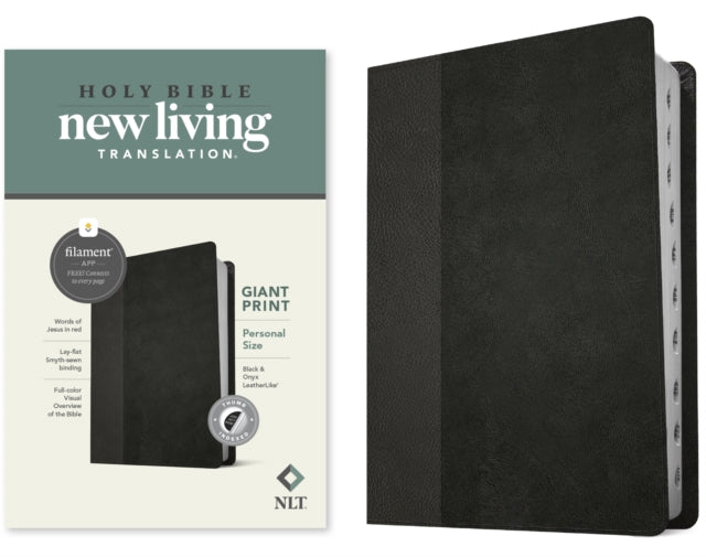 NLT Personal Size Giant Print Bible, Filament Edition, Black