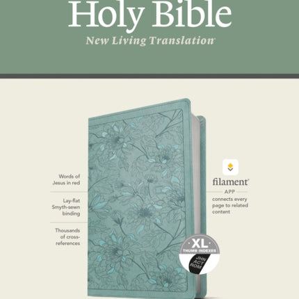 NLT Large Print Thinline Reference Bible, Filament Enabled E