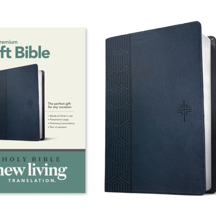 NLT Premium Gift Bible, Blue, Red Letter