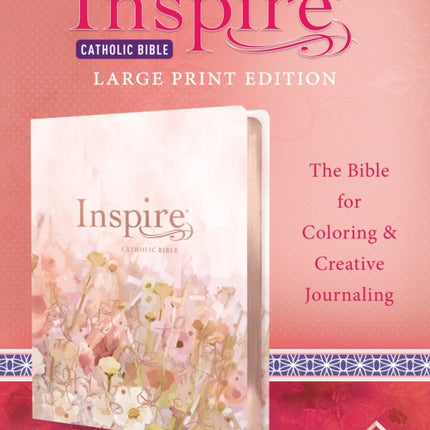 NLT Inspire Catholic Bible Large Print, Pink Fields