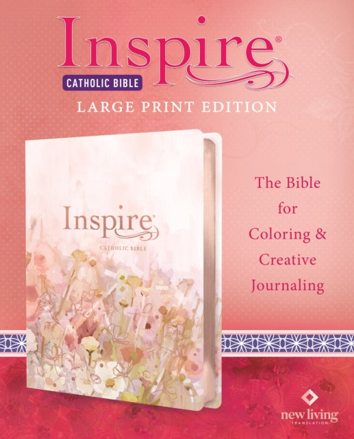 NLT Inspire Catholic Bible Large Print, Pink Fields