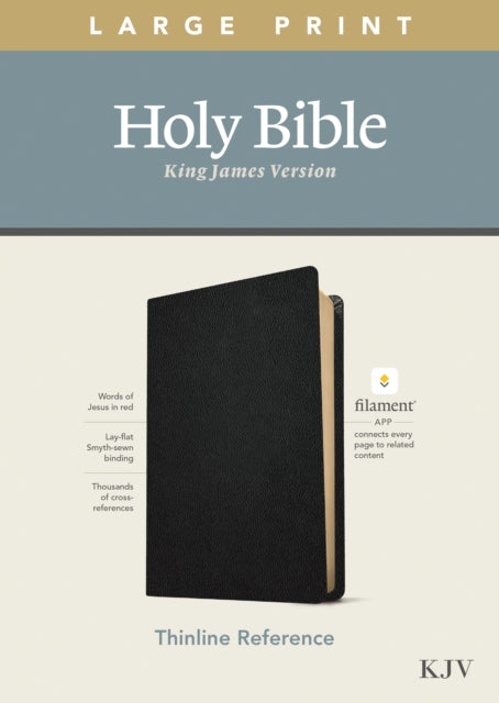 KJV Large Print Thinline Reference Bible Filament Enabled Edition Red Letter Genuine Leather Black