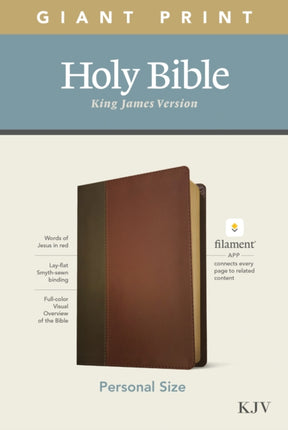 KJV Personal Size Giant Print Bible, Filament Edition, Brown