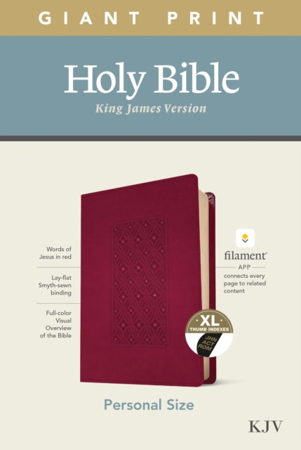 KJV Personal Size Giant Print Bible, Filament Ed., Cranberry