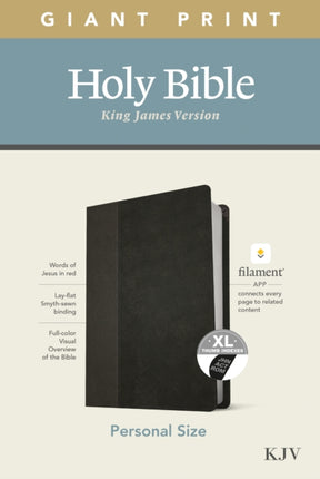 KJV Personal Size Giant Print Bible, Filament Edition, Black