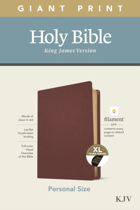 KJV Personal Size Giant Print Bible, Filament Edition, Brown