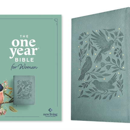 NLT the One Year Bible for Women Leatherlike Birdsong Teal
