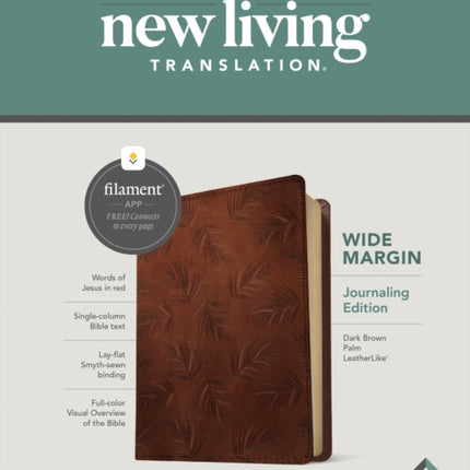 NLT Wide Margin Bible, Filament Enabled Edition, Brown