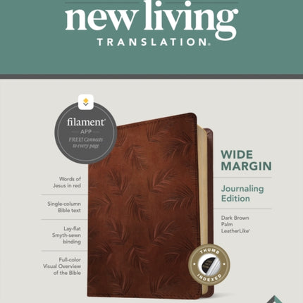 NLT Wide Margin Bible, Filament Enabled Edition, Brown