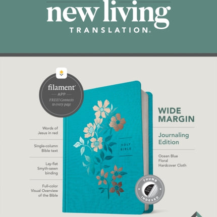 NLT Wide Margin Bible, Filament Enabled Edition, Blue