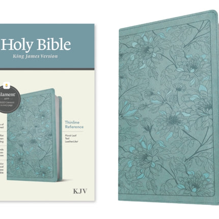 KJV Thinline Reference Bible, Filament Edition, Floral Teal