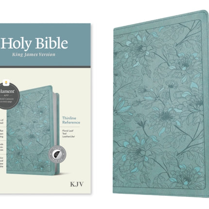 KJV Thinline Reference Bible, Filament Edition, Floral Teal