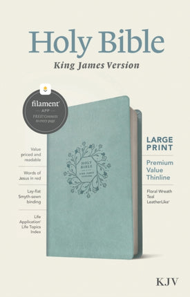 KJV Large Print Premium Value Thinline Bible, Filament Enabl