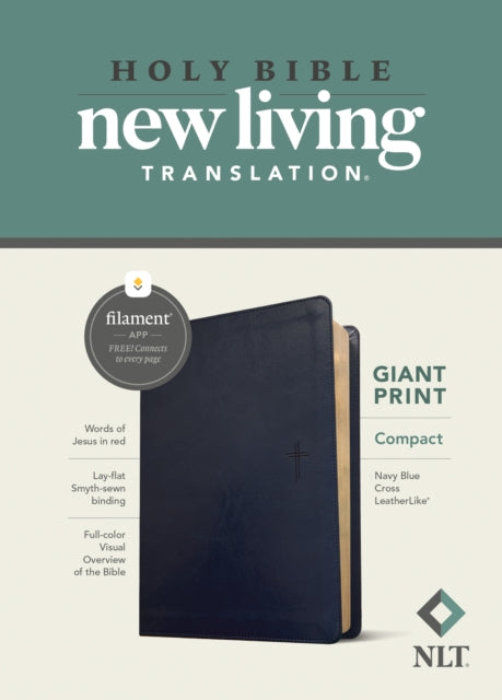 NLT Compact Giant Print Bible, Filament Edition, Navy