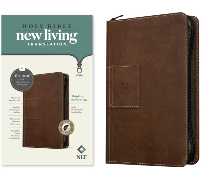 NLT Thinline Reference Zipper Bible, Filament Enabled