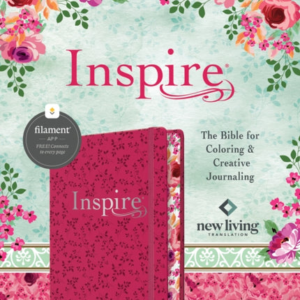 Inspire Bible NLT (Hardcover Leatherlike, Pink Peony, Filament Enabled)