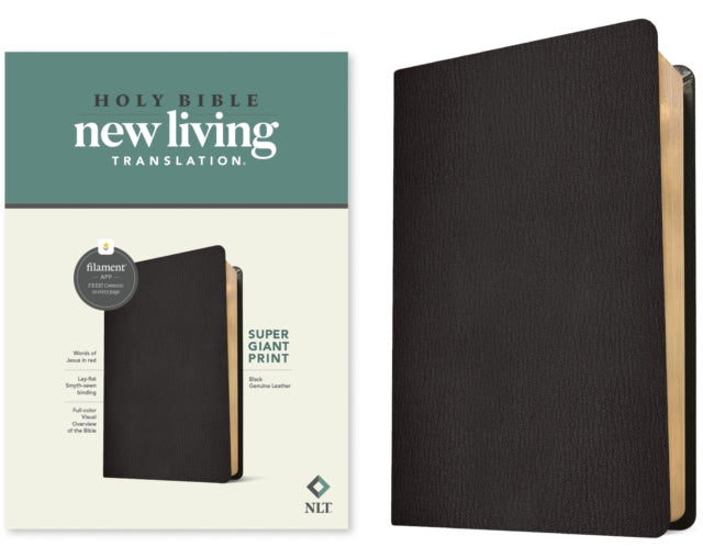 NLT Super Giant Print Bible, Filament Edition, Black