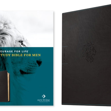 NLT Courage for Life Study Bible for Men Filament Enabled Leatherlike Onyx Lion