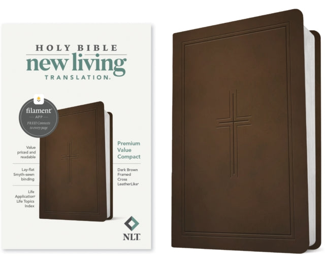 NLT Premium Value Compact Bible, Filament Edition, Brown