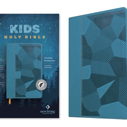 NLT Kids Bible Thinline Reference Edition Leatherlike Camo Blue Indexed Red Letter