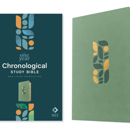 NLT One Year Chronological Study Bible Leatherlike Sage Green Mosaic