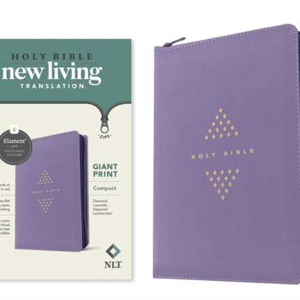 NLT Compact Giant Print Zipper Bible Filament