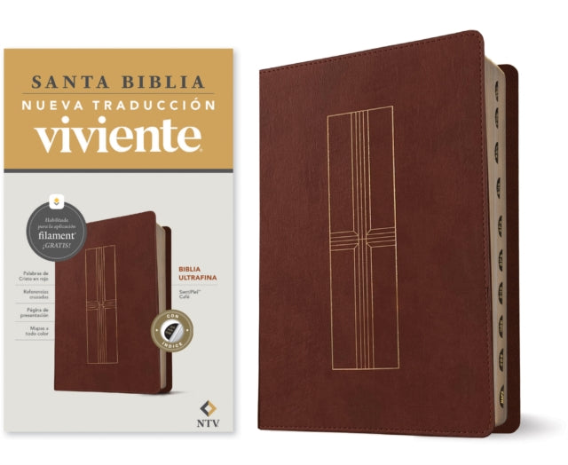 Biblia Ultrafina Ntv Con Filament Sentipiel Café Índice Letra Roja