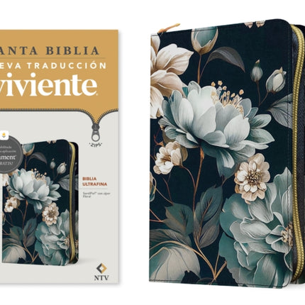 Biblia Ultrafina Ntv de Zíper Con Filament Sentipiel Floral Letra Roja