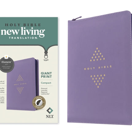 NLT Compact Giant Print Zipper Bible Filament