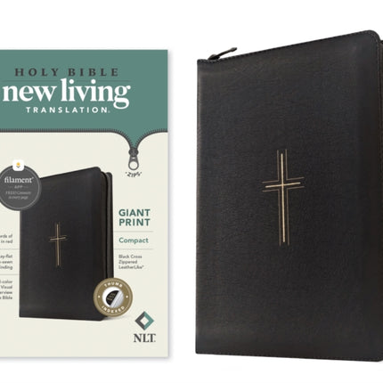 NLT Compact Giant Print Zipper Bible Filament